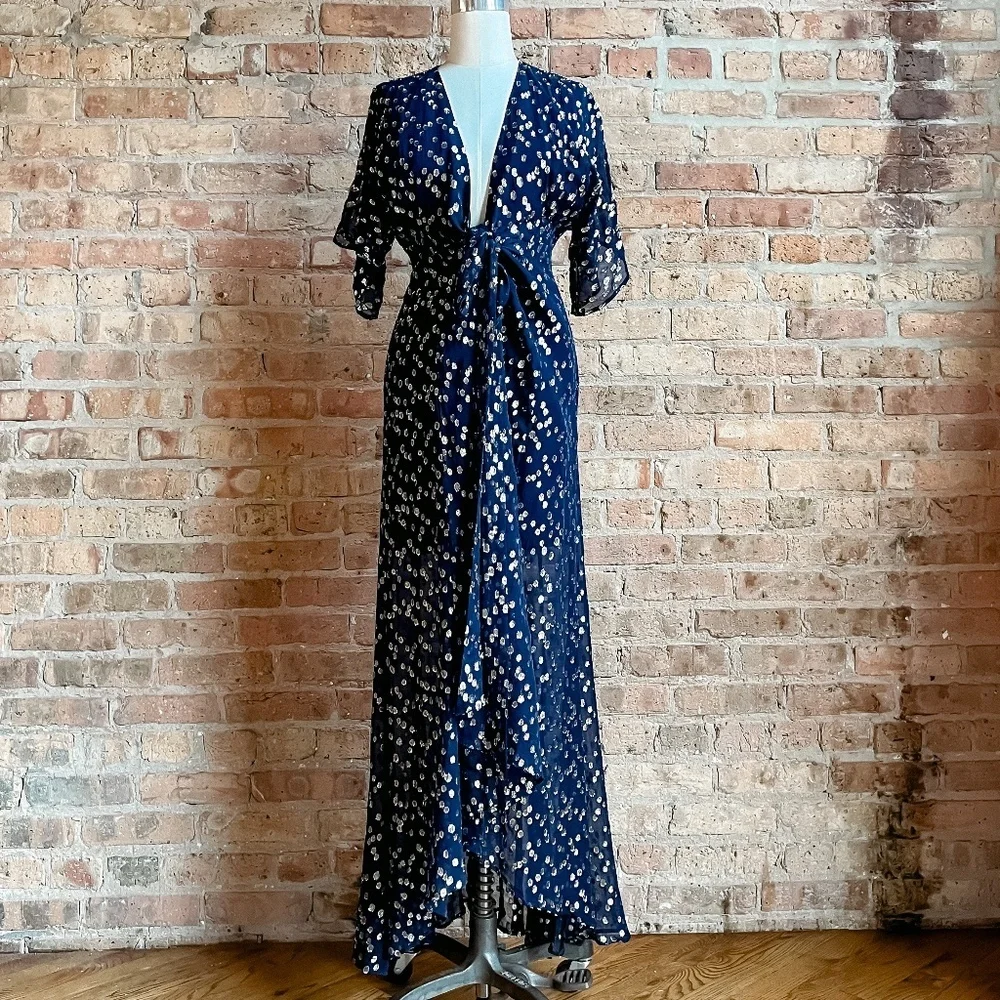 Hutch Gemma Maxi Dress in Metallic Navy - Picture 5 of 15